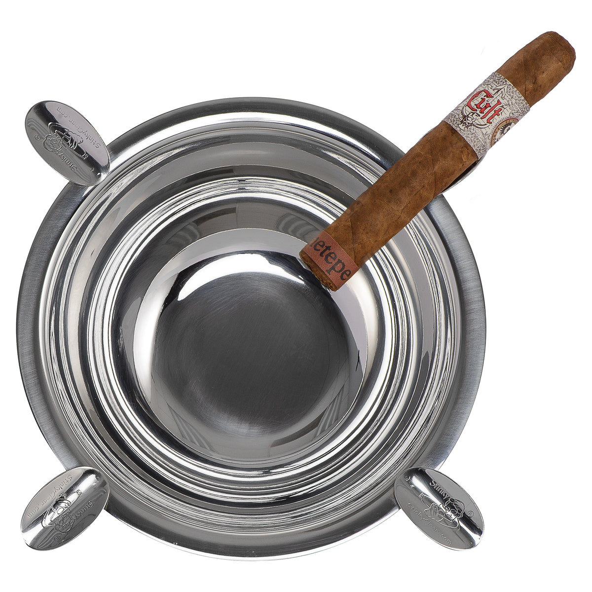 Original Stinky 4-Stirrup Stainless Steel Cigar Ashtray