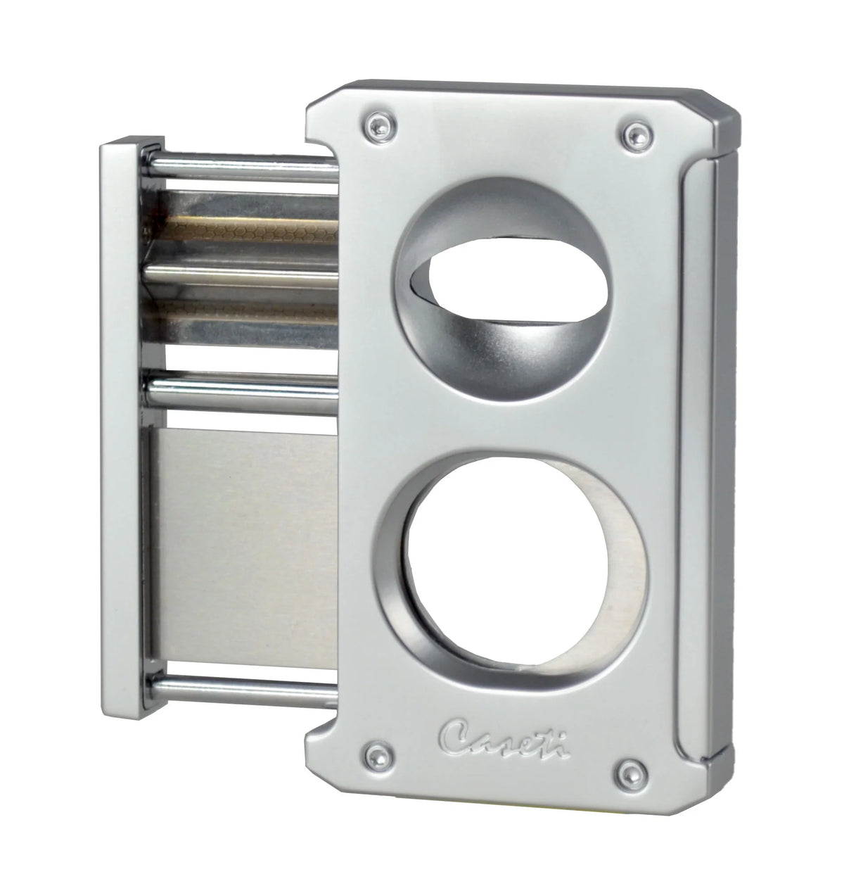 Caseti Trident Chrome Cigar Cutter - Guillotine, Wedge, & Punch