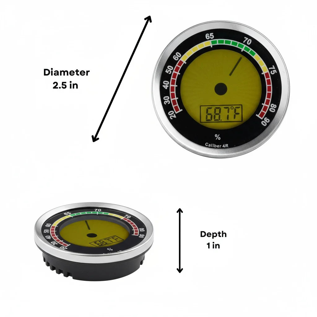 Cigar Oasis Caliber 4R Digital-Analog Hygrometer